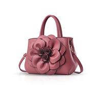 NICOLE & DORIS Sac Mode Femme PU Cuir Petit Sac Bandoulière Chic Fleurs Rose
