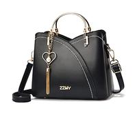 Nicole & Doris Sac Petit à Main en PU Cuir Multicolore Épaule Mignon Soirée Crossbody Fille Noir