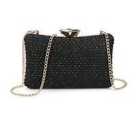 NICOLE & DORIS Sac Pochette de Soirée Femme Sac de Mariage en Paillettes Brillant Sac à Main Pochettes Bandoulière avec Chaîne Sacs Élégants pour Mariage Cocktail Fête Noir