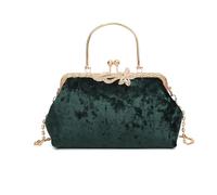NICOLE & DORIS Sac Pochette Femme Sac à Main Kiss Lock Sac de Soiree Élégants Sac Cartable Chaine Sac Luxe Sacs pour Mariage Cocktail Fête Cadeau Vert