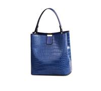 NICOLE & DORIS Sac Seau Femme Petit Sac a Main Crocodile Sac Bandouliere Chic Mini Sac Epaule PU Cuir Sacs Besace Pochette pour les Voyages, Shopping, Travail Bleu Marine