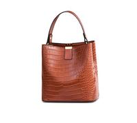 NICOLE & DORIS Sac Seau Femme Petit Sac a Main Crocodile Sac Bandouliere Chic Mini Sac Epaule PU Cuir Sacs Besace Pochette pour les Voyages, Shopping, Travail Marron Clair