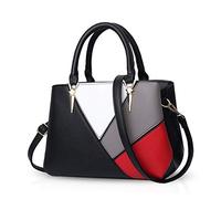 NICOLE & DORIS Sacs à Main Bandoulière Femme Sac à Main Coloré Sac Fourre Tout Tendance Sac D'épaule de Cuir PU pour Ville Voyage Shopping Noir