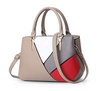 NICOLE & DORIS Sacs à Main Bandoulière Femme Sac à Main Coloré Sac Fourre Tout Tendance Sac D'épaule de Cuir PU pour Ville Voyage Shopping Kaki