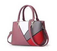 NICOLE & DORIS Sacs à Main Bandoulière Femme Sac à Main Coloré Sac Fourre Tout Tendance Sac D'épaule de Cuir PU pour Ville Voyage Shopping Rose