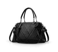 NICOLE & DORIS Sacs à Main Femme Sac D'épaule Elegant Sac à Bandoulière Grande Capacité Sac à Main Porté Epaule en Cuir Souple Sac Cartable Noir