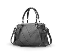 NICOLE & DORIS Sacs à Main Femme Sac D'épaule Elegant Sac à Bandoulière Grande Capacité Sac à Main Porté Epaule en Cuir Souple Sac Cartable Gris