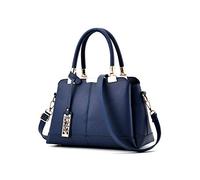 NICOLE & DORIS Sacs à Main Femme Sacs à Main à la Mode pour Dames Sacs à bandoulière avec poignée en Cuir PU Bleu