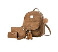 NICOLE & DORIS Sacs à Main Portés Dos Femme Petit Sac à Dos Mini en PU Cuir | Daypack 3 en 1 Sacs à Dos de Jour Sac a Dos Voyage Marron
