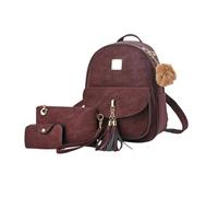 NICOLE & DORIS Sacs à Main Portés Dos Femme Petit Sac à Dos Mini en PU Cuir | Daypack 3 en 1 Sacs à Dos de Jour Sac a Dos Voyage Bordeaux
