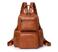 NICOLE & DORIS Sacs à Main Portés Dos Femme Petit Sac a Dos Rétro Sac de Poitrine Sac à Dos Multipoches en Cuir PU Mini Daypacks pour College Travaille Voyage Marron