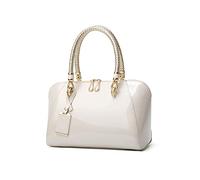 NICOLE & DORIS Sacs à Main Portés Main Femme Sac a Main Tendance Sacs de Soirée en Cuir Verni Pochette Femme élégant Sac à Bandoulière Blanc