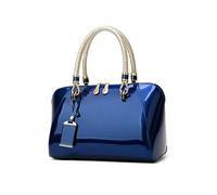 NICOLE & DORIS Sacs à Main Portés Main Femme Sac a Main Tendance Sacs de Soirée en Cuir Verni Pochette Femme élégant Sac à Bandoulière Bleu