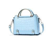 NICOLE & DORIS Sacs à Main Portés Main Femme Sac Bandoulière Petit Sac a Main Epaule Rigide Sac D'épaule Cuir Verni Sac Crocodile Sac Cartable Chic Bleu