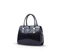 Nicole&Doris Sac à Main pour Femme Sac de la Mode Sac D'épaule Sac à Main en Cuir Verni Sac Fourre-Tout Sac à bandoulière Noir