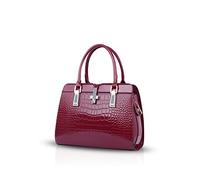 Nicole&Doris Sacs à main pour dames nouveau shell en cuir verni de mode épaule portable Messenger Bag for Women(Red wine)
