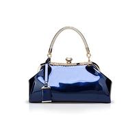 NICOLE & DORIS Sacs à main pour femme pochette femme Cuir verni Sacs de soirée à la mode Sac porté épaule pour la fête Bleu
