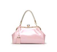NICOLE & DORIS Sacs à Main pour Femme Pochette Femme Cuir Verni Sacs de soirée à la Mode Sac porté épaule pour la fête Rose Clair