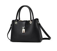 NICOLE & DORIS Sacs Bandoulière Petit Sac a Main Femmes Cuir Souple Elégant Sac à Poignée Supérieure Besace Sacoche Compartiments Multiples Simple Sac Porté Epaule Soirée Noir