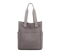 NICOLE & DORIS Sacs Fourre Tout en Nylon,Sac de Courses à Compartiment Femme,Grand Sac à Main Simple, pour le Travail Bureau Voyage Shopping Université Gris