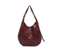 NICOLE & DORIS Sacs Hobo pour Femmes Sac à Main en Cuir Souple Sac porté épaule Retro Sac Cours Lycée Fille Sacs Cabas décontractés Sacs à Bandoulière Shopper Vin Rouge