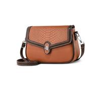 NICOLE & DORIS Vintage Sac à Bandoulière Femme Pu Cuir Sac d'épaule Femme Petit Sac de Messager Mode Cadeau pour Noël et Fêtes Marron