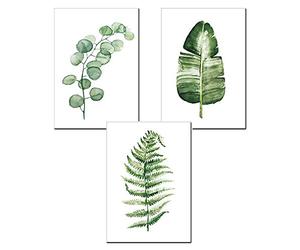 Nicole Knupfer Lot de 3 affiches vintage imprimées avec plantes vertes botaniques (A, 30 x 40 cm)