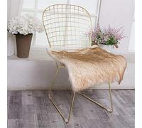 Nicole Lot de 2 tapis en peau de mouton synthétique imitation fourrure de mouton pour canapé Café 40 x 40 cm