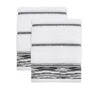 Nicole Miller - Lot de 2 essuie-Mains, en Coton Doux et Absorbant (Collection Sydney, Blanc/Noir)