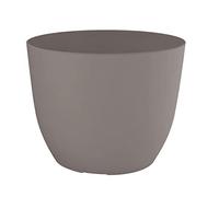Nicoli Pot rond avec bol Conca Pure en polypropylène, diamètre 38 x 30 cm, capacité 26 litres, pour intérieur et extérieur (tourterelle)