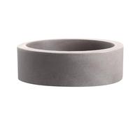 NICOLI Pot rond Echo SMALL en résine pour intérieur et extérieur, diamètre 25 x 12 cm, 30 x 14 h (Ø 25 x 12 cm, cendres)