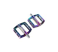 NICOLIE Pédales De Vélo De Montagne VTT en Nappe D'Huile - Compatible Avec Vélo De Route, Pliantes BMX Anti-Slip en Aluminium - Arc-en-Ciel