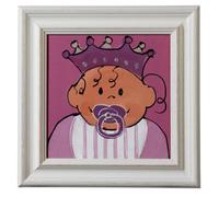 Nicolientje Tableau Peint À La Main Rose 43,5 X 43,5 Cm Avec Cadre En Bois