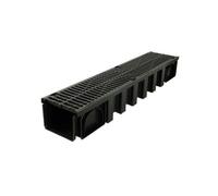 NICOLL Caniveau 200 Connecto CAN15BF + grille 125 - polypropylène noir 1 m