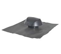 Nicoll - Chapeau de Ventilation Ø100 mm avec Collerette d'Étanchéité Souple - PVC Anti-UV Gris Anthracite - Aération Toiture Étanche pour Colonnes EU/EV et Hottes - Compatible Tuiles/Ardoises