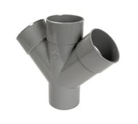culotte double pvc - mâle / femelle - 45 degrés - parallèle - diamètre 125 mm - rx14