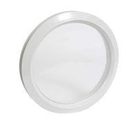 NICOLL, Hublot rond décor blanc vitrage incolore diamètre 307mm, Vitrage synthétique, Aspect martelé translucide, Composé de 2 éléments à visser par une rotation inverse