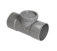 Nicoll Té de visite PVC avec bouchon FF gris Nicoll - Ø 100 mm