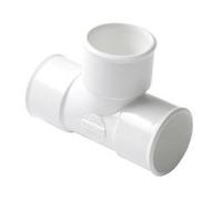 NICOLL - Té pied de biche PVC blanc femelle femelle Ø 32mm - UTF188BL