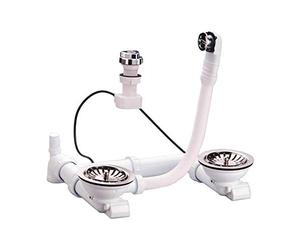 Nicoll - Vidage Complet Automatique chromé pour évier 2 cuves - 0204115