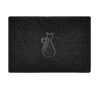 Nicoman Cat Paillasson en Relief Motif Spaghetti Lavable au Jet Noir Taille L 90 x 60 cm