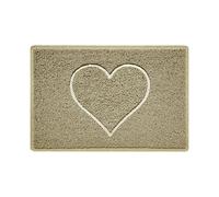 Nicoman Cœur Paillasson Lavable en Relief Vinyle Boucles d'entrée Tapis Lavable de Bienvenue -(Utiliser à l'intérieur et à l'extérieur),Petit (60x40cm), Beige