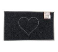 Nicoman Cœur Paillasson Lavable en Relief Vinyle Boucles d'entrée Tapis Lavable de Bienvenue -(Utilisez-Le Uniquement à l'extérieur),Petit (60x40cm), Noir
