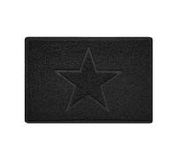 Nicoman Étoile Paillasson Lavable en Relief Vinyle Boucles d'entrée Tapis Lavable de Bienvenue -(Utiliser à l'intérieur et à l'extérieur),Petit (60x40cm), Noir