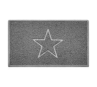 Nicoman Étoile Paillasson Lavable en Relief Vinyle Boucles d'entrée Tapis Lavable de Bienvenue -(Utilisez-Le Uniquement à l'extérieur),Moyen (75x44cm), Gris