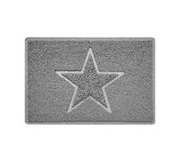 Nicoman Étoile Paillasson Lavable en Relief Vinyle Boucles d'entrée Tapis Lavable de Bienvenue -(Utiliser à l'intérieur et à l'extérieur),Petit (60x40cm), Gris