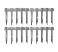 Nicoman Lot de 20 Supports de traverses de Chemin de Fer en Acier galvanisé Robuste avec vis en Dents de scie pour parterres surélevés, Bordures et aménagement paysager (argenté)