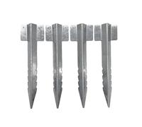 Nicoman Lot de 4 Supports de traverses de Chemin de Fer en Acier galvanisé Robuste avec vis en Dents de scie pour parterres surélevés, Bordures et aménagement paysager (argenté)