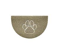 Nicoman Paillasson Demi-Cercle gaufré en Forme de Demi-Cercle - Lavable au Jet - 70 x 44 cm - Beige - en Forme de Patte - Utilisation en intérieur ou en extérieur abrité