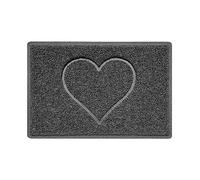 Nicoman Paillasson Lavable en Forme de cœur en Relief - Gris foncé (Drainage Dos Ouvert) - Taille S (60 x 40 cm)